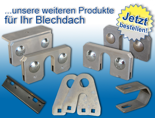 Befestigungssystem, Schneefanglasche, Photovoltaik und Solarhalter, Schiebehafter, Aufstockelement